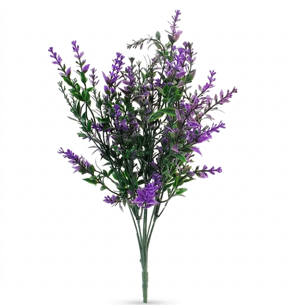 Vibrant Artificial Astilbe Bush 38cm Faux Purple Greenery