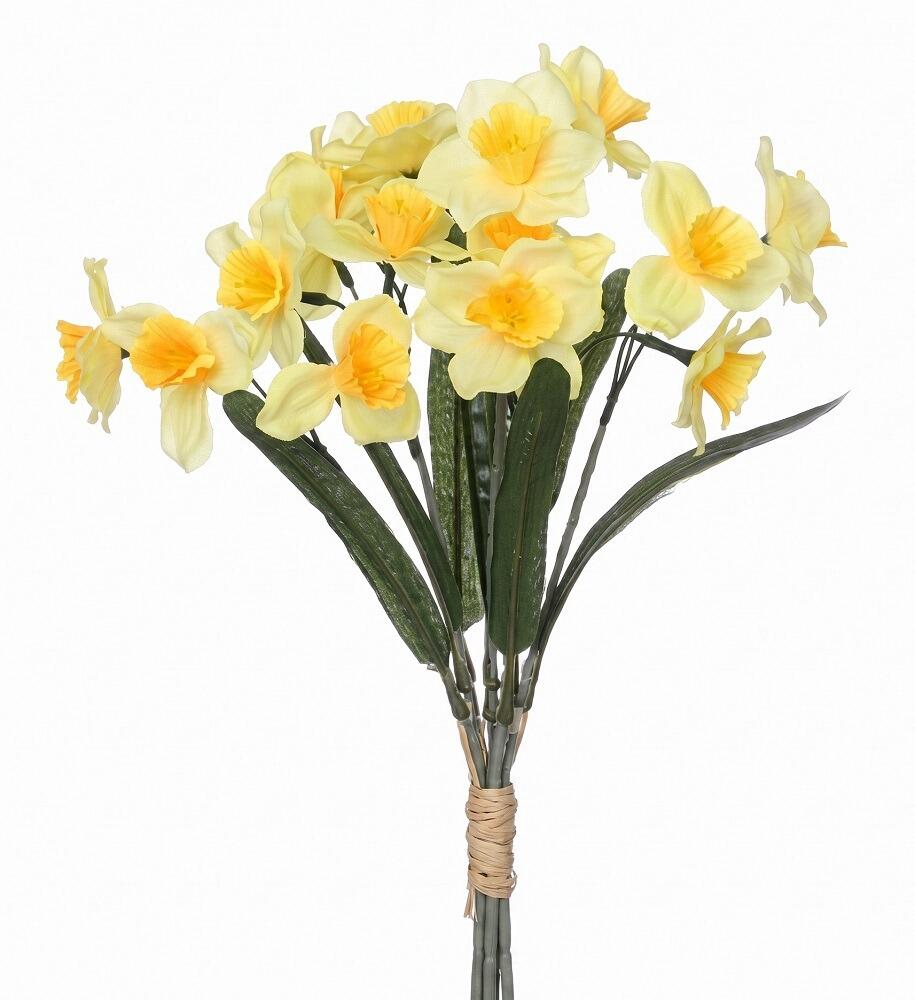 Artificial Flowers 40cm Yellow Daffodil Bush