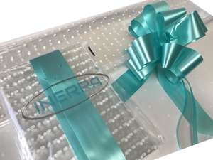 aqua hamper wrapping kit gift basket christmas cellophane wrap and bow