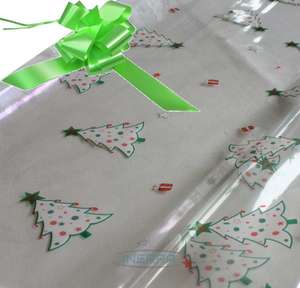 lime green hamper wrapping kit christmas trees cellophane wrap