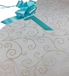 aqua hamper wrap kit cellophane bow wrapping gold scroll