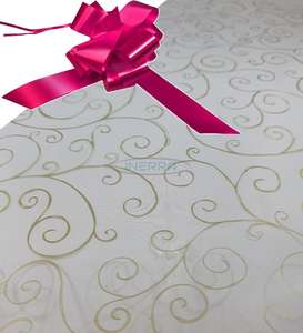 cerise  hamper wrap kit cellophane bow wrapping gold scroll