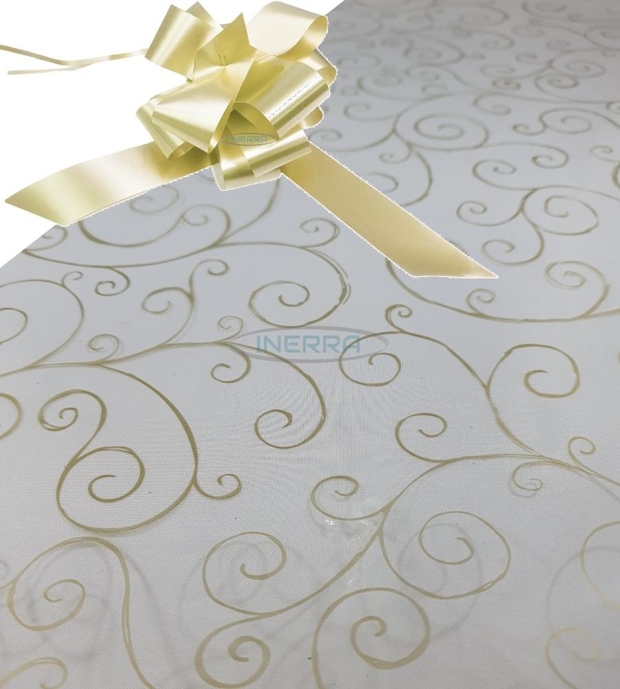 champagne  hamper wrap kit cellophane bow wrapping gold scroll