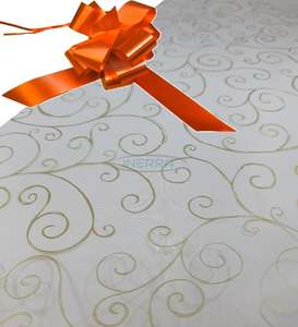 orange  hamper wrap kit cellophane bow wrapping gold scroll