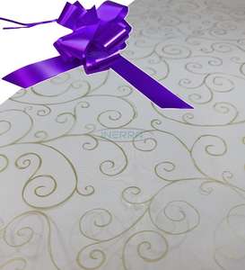 purple  hamper wrap kit cellophane bow wrapping gold scroll