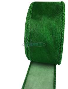 hunter green wired edge ribbon organza