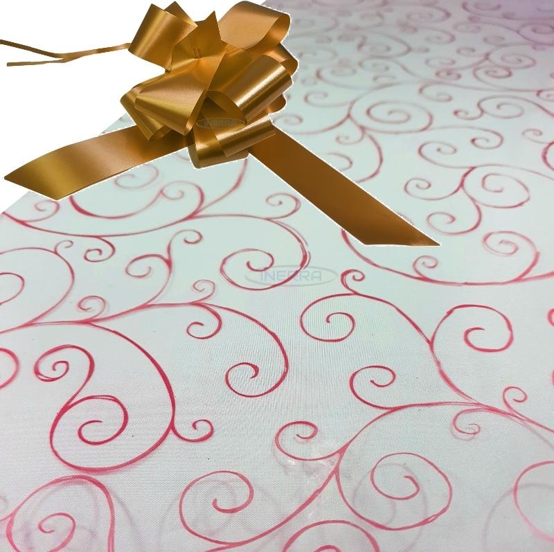 copper bow  cellophane hamper wrap kit wrapping red scroll