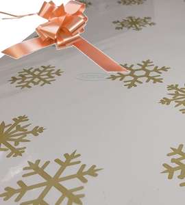 champagne christmas cellophane wrap for hampers snowflakes bow