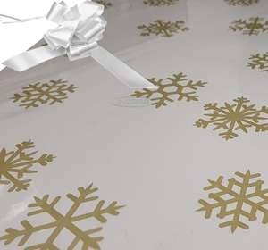 white christmas cellophane wrap for hampers snowflakes bow
