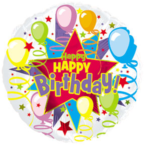 happy birthday helium balloons