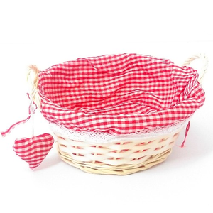christmas hamper basket tray lined cloth round  large make your own making