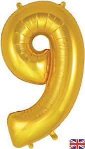 number birthday balloon gold helium large giant foil party 9