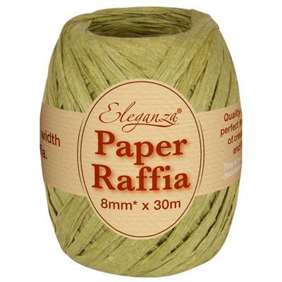 eleganza florist craft paper raffia cord string 8mm 30m gift wrap wrapping sage green moss olive