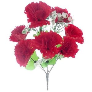 artificial carnation flowers red