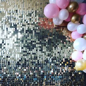 shimmer sequin wall wedding party silver