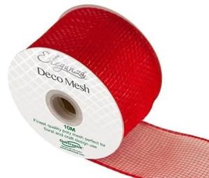 red deco mesh ribbon