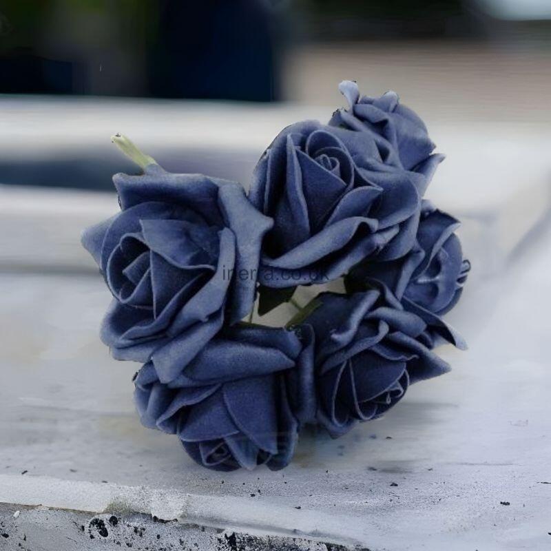 colourfast foam roses artificial navy blue