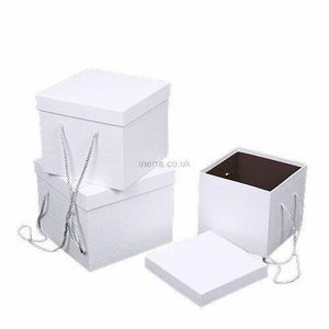 square white cube hat boxes set of 3