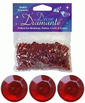 wedding table scatter crystals red ruby