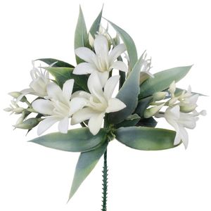 cream lily pick for floral foam tributes funeral pick