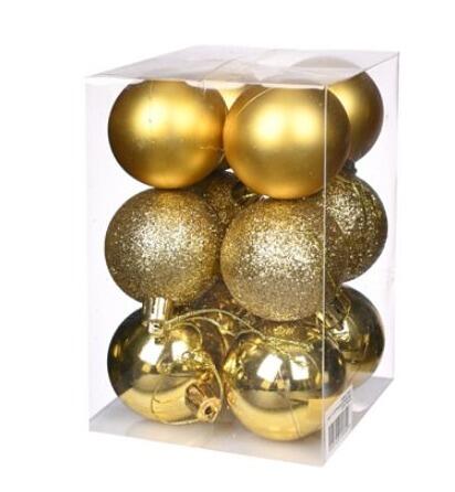 Assorted 5cm Christmas Baubles Gold