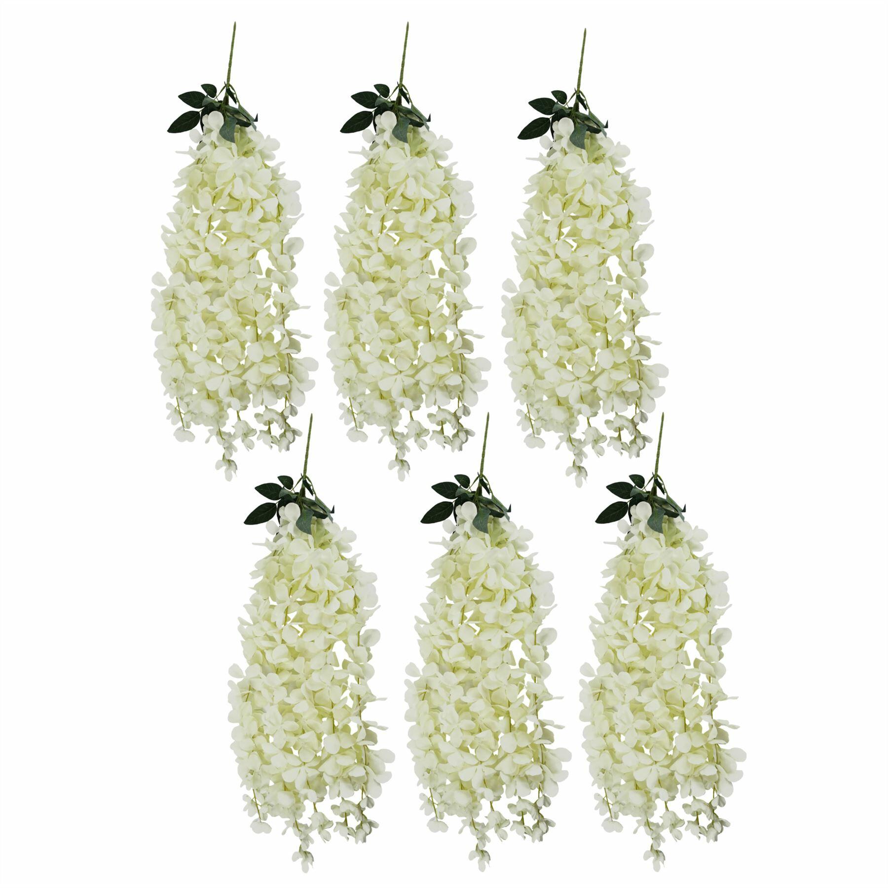 Hanging Wisteria Flowers in Cream