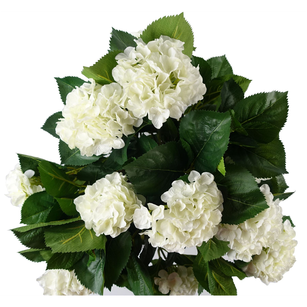 Artificial White Bush Hydrangea Plant Potted