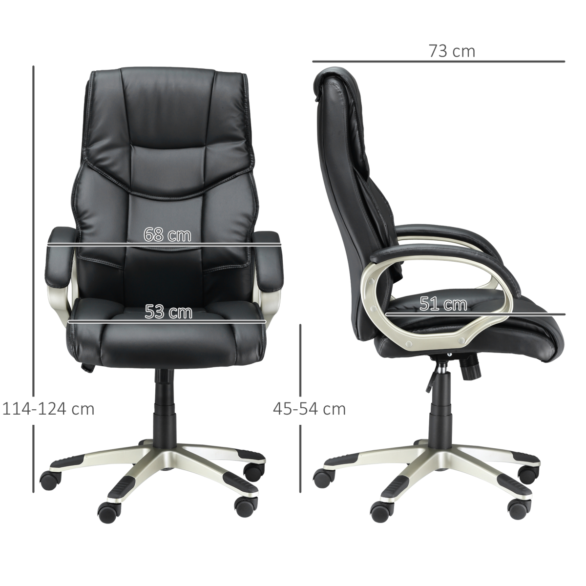 Executive Computer Office Desk Chair PU Leather Swivel