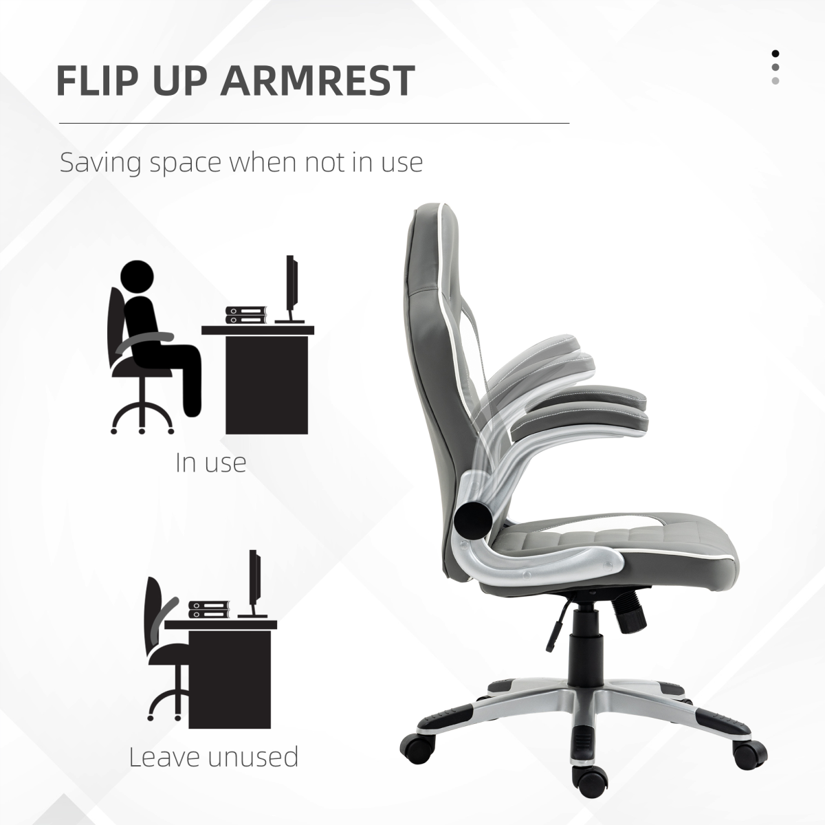 Racing Gaming Chair Adjustable Swivel Chair with Flip Up Armrests
