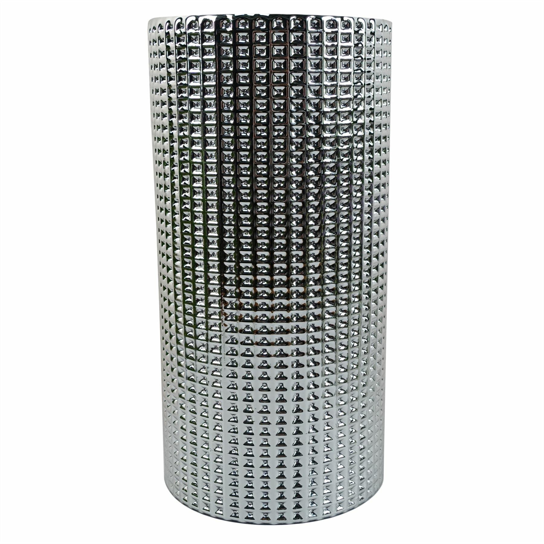 Artificial Red Lily Arrangement Silver Glass Vase