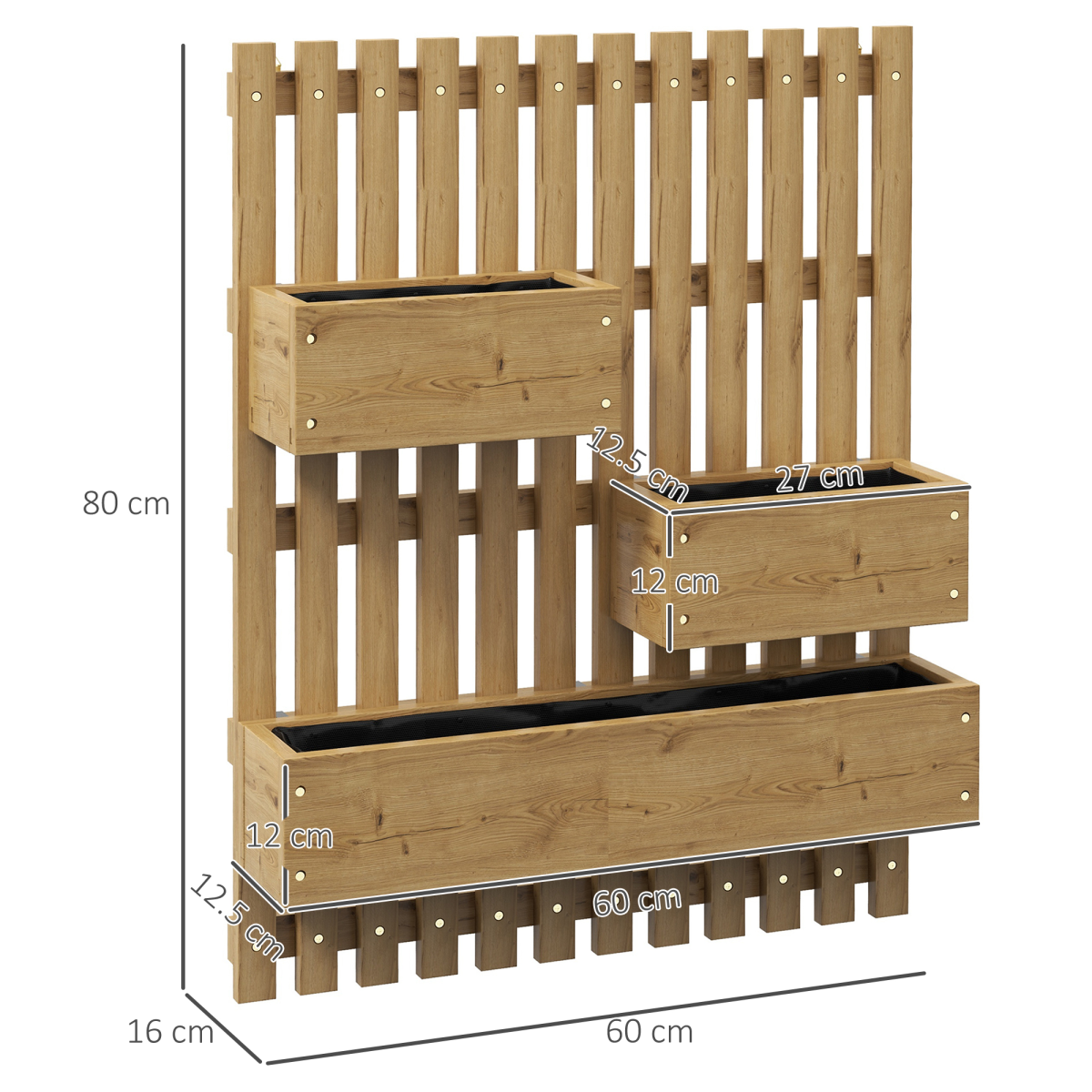 Wooden Garden Planters with Trellis Raised Bed