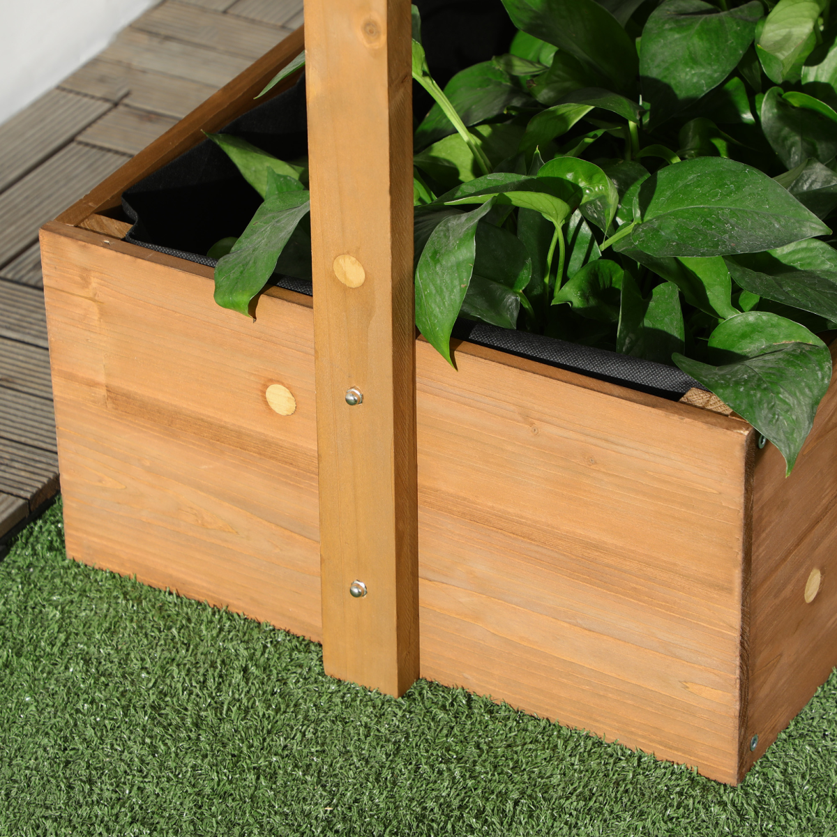 Raised Garden Bed Wooden Plant Stand Orange