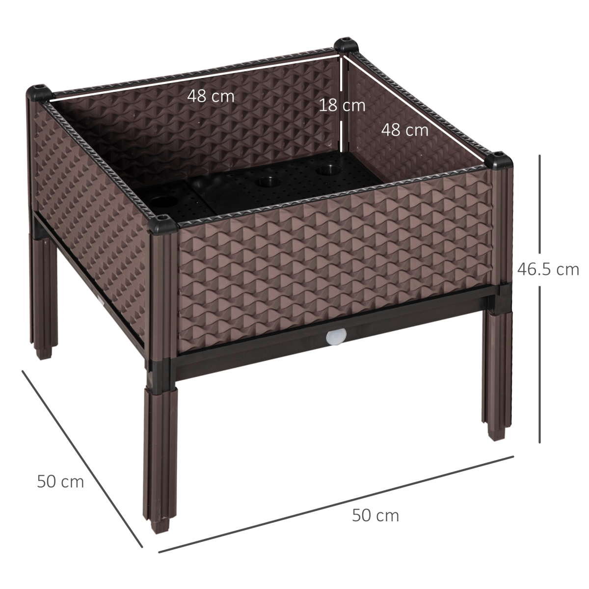 Set of 2 Raised Garden Bed Planter Box for Flowers