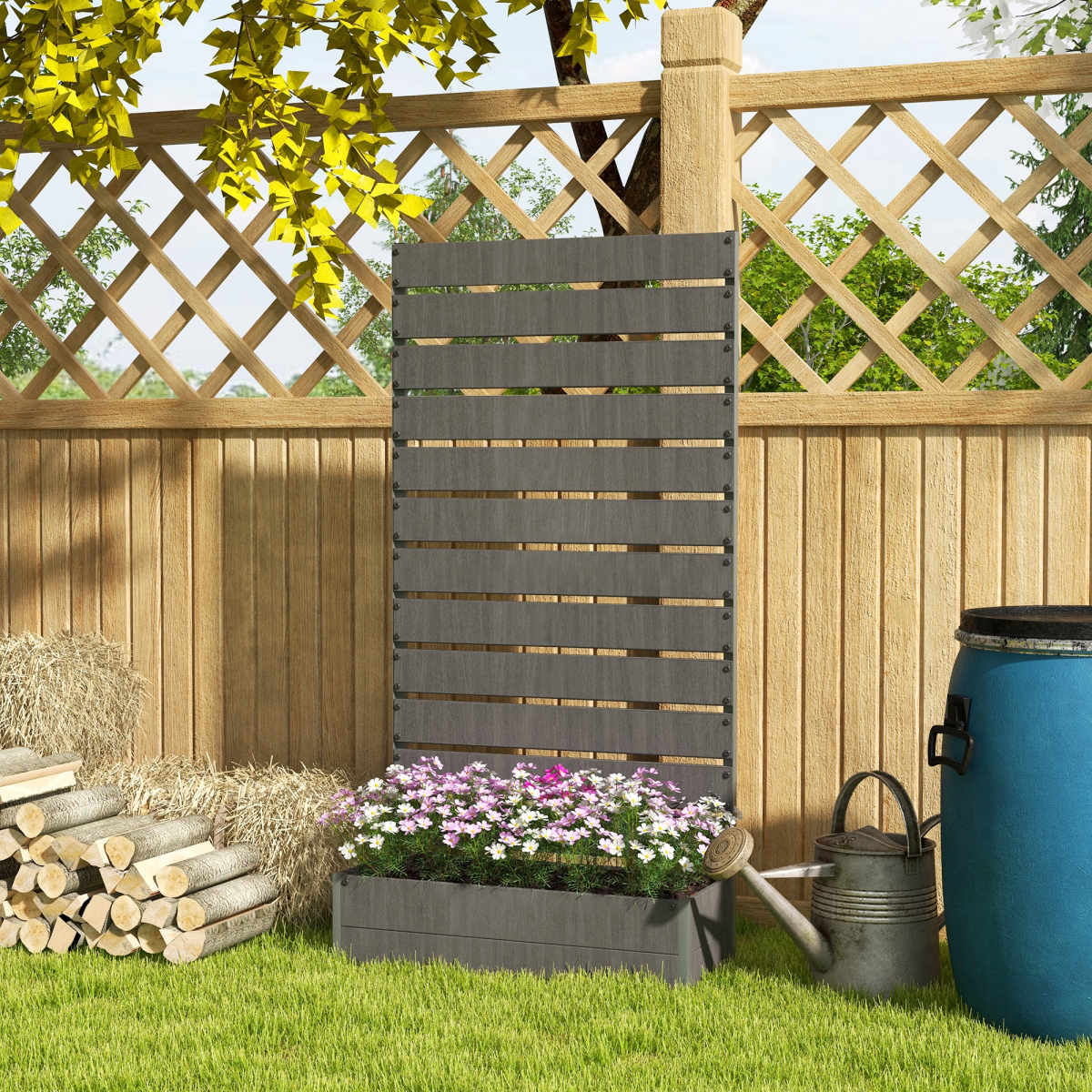 Raised Garden Bed with Trellis Planter Box