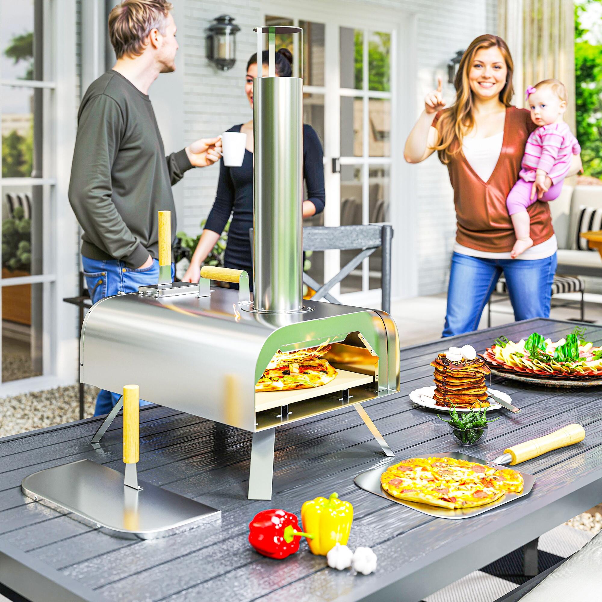 Portable Wood Pellet Pizza Oven 12 Inch Stone