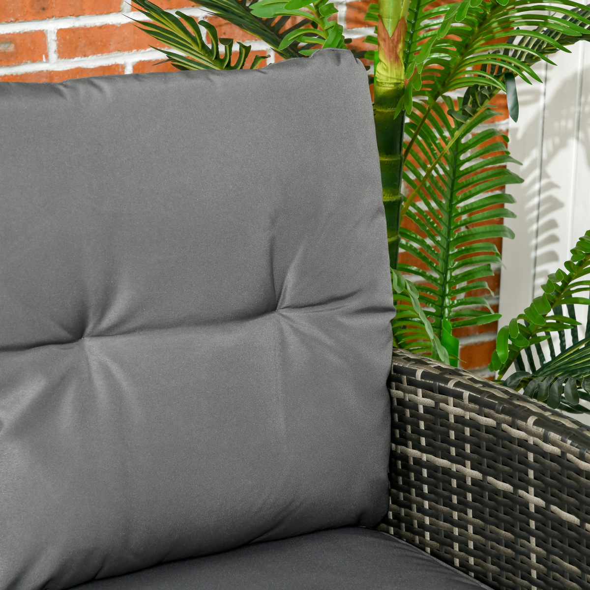 outsunny rattan garden furniture sofa set, 2 armchairs