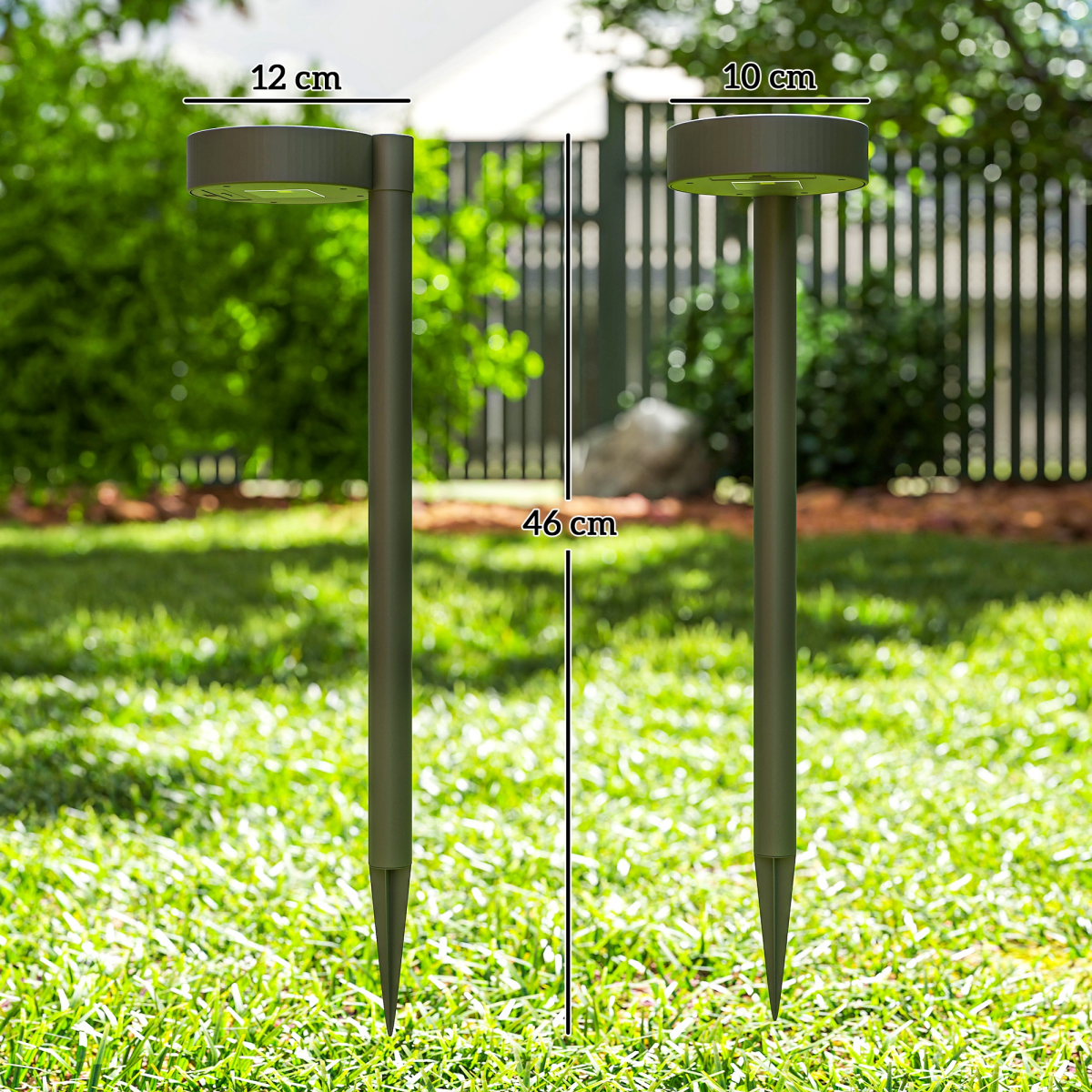 outsunny solar stake lights 8 pack, ip44 pathway
