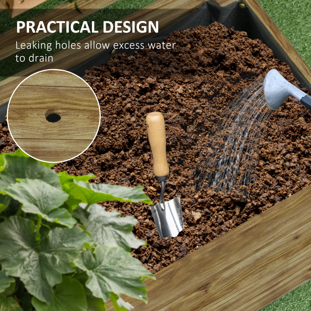 outsunny garden wooden trellis planter box raised bed