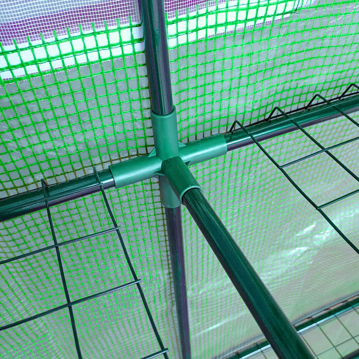 walk-in lean to wall greenhouse window&door 200lx 100w
