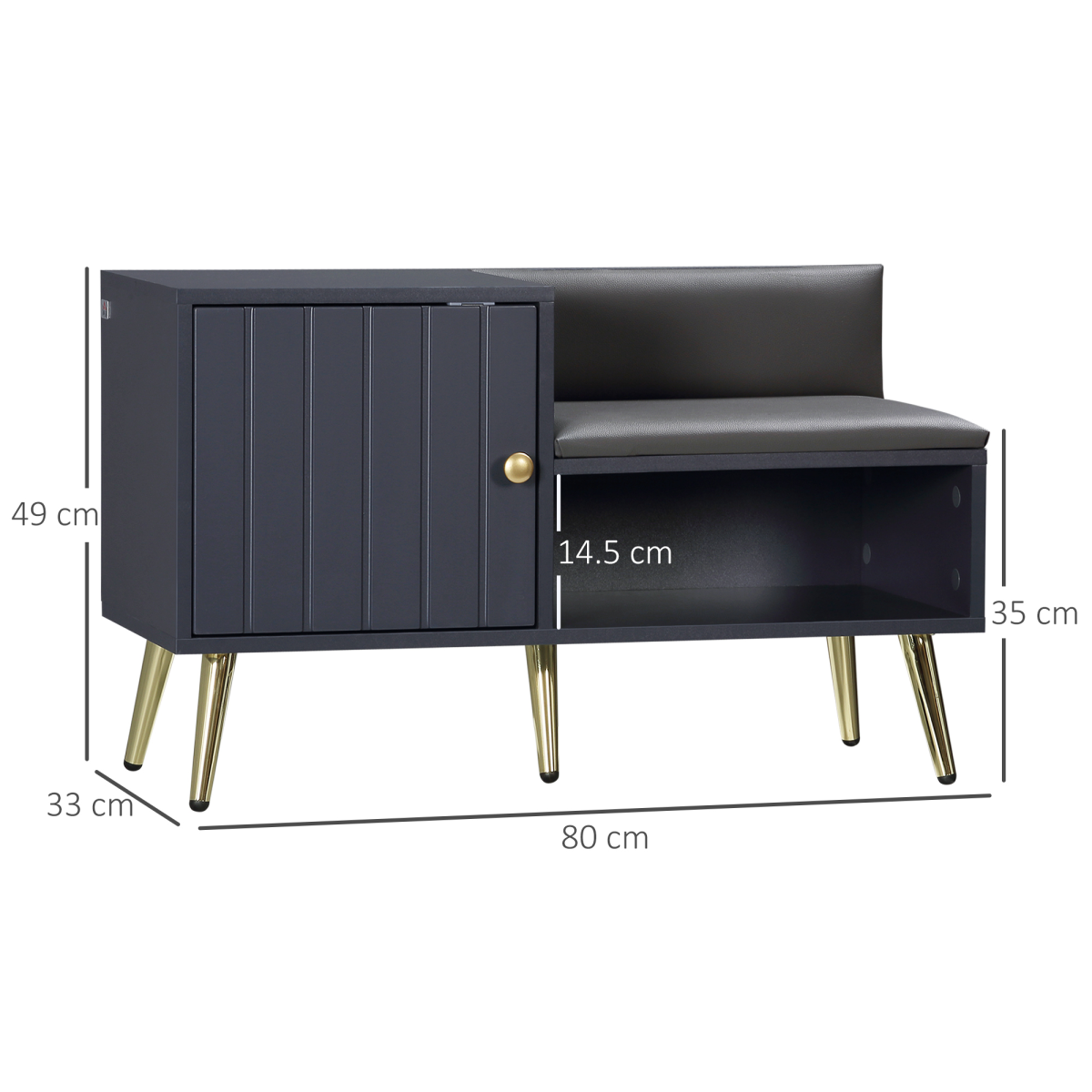 shoe bench with storage cabinet seating cushion for view 3