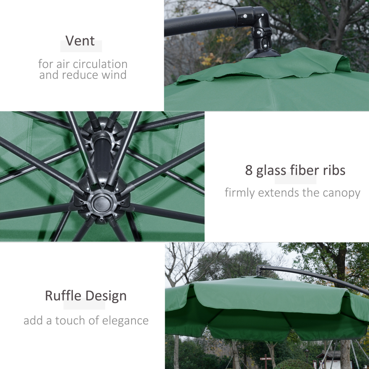 27m garden banana parasol cantilever umbrella with crank view 6