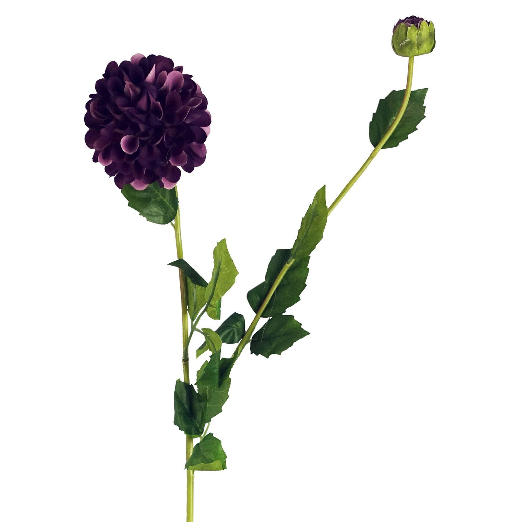 75cm artificial dahlia pompom flowers purple view 1