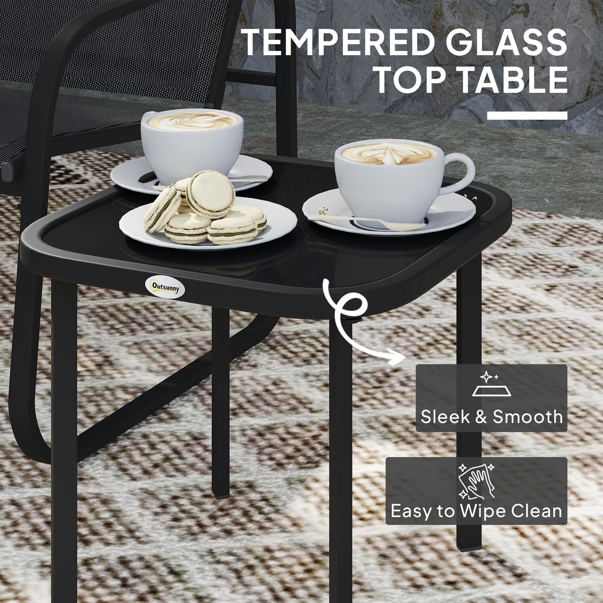 outsunny garden bistro set metal garden furniture set view 7