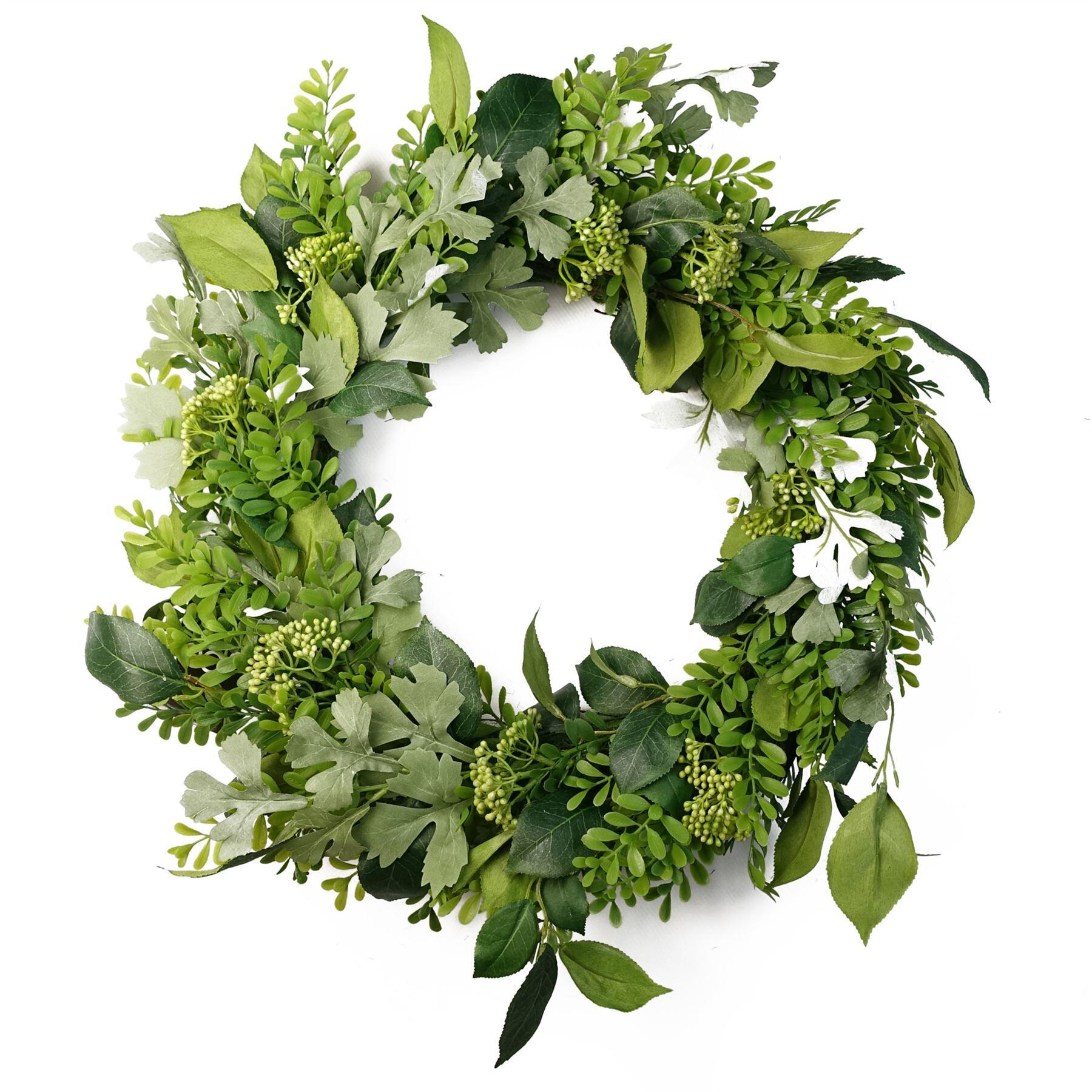 image of 50cm artificial wreath fern leaf