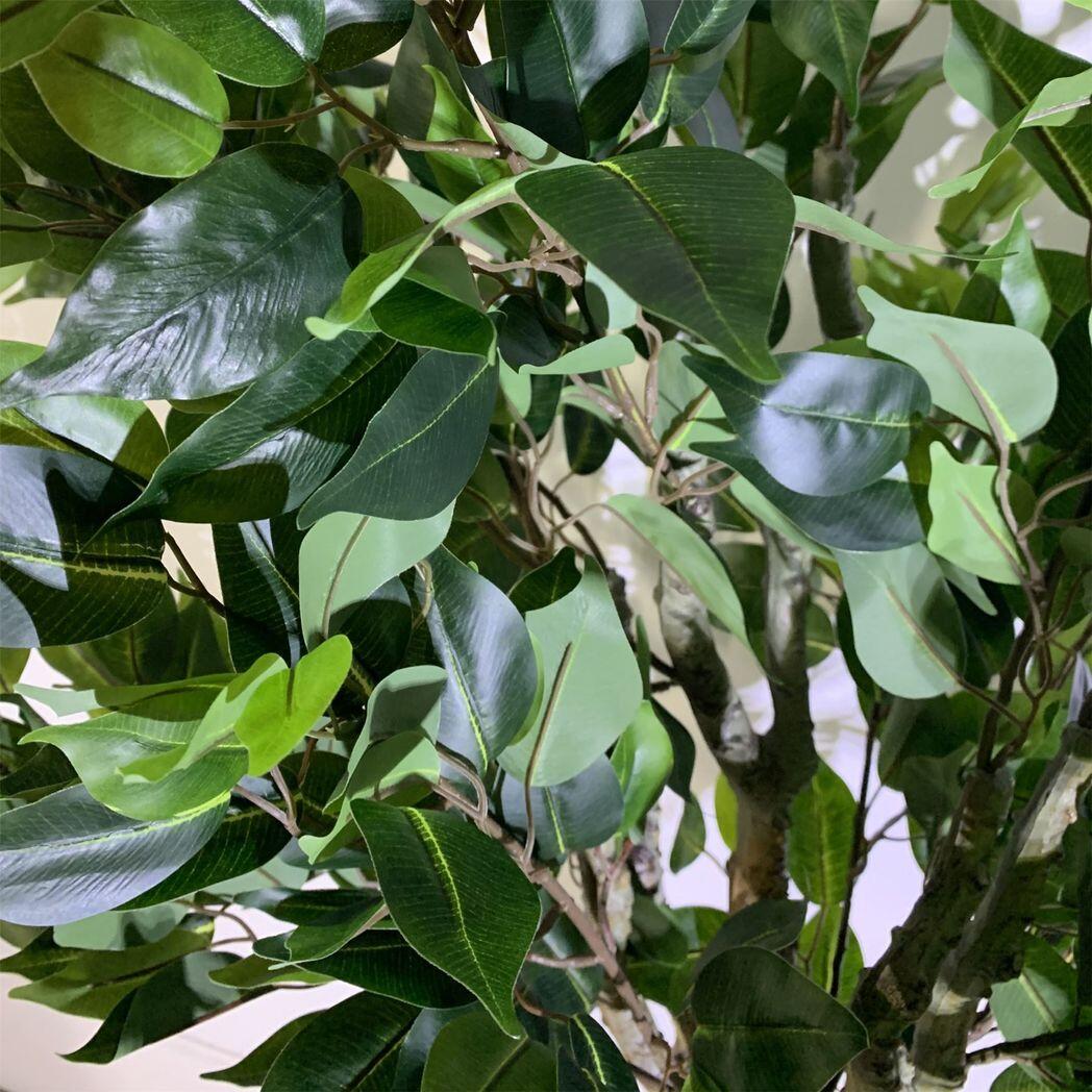 image of 100cm leaf realistic artificial ficus tree plant bush ficus copper planter view 3