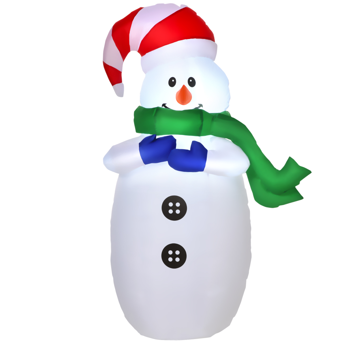 sturdy wooden 4ft inflatable standing christmas deco large waterproof snowman led inflator with treated finish
