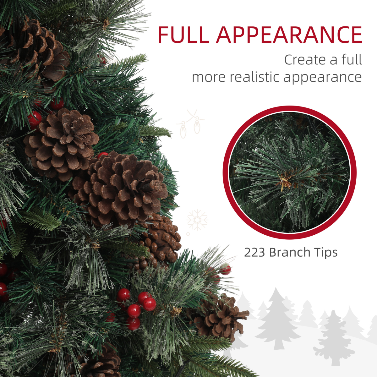 Additional view of 4ft artificial christmas tree with 60 warm white led lights