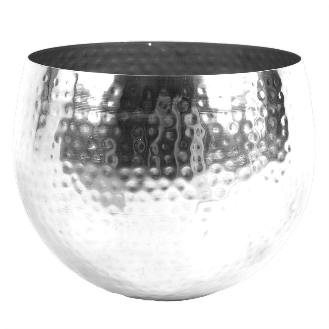 artificial Christmas Xmas Red Poinsettia 40cm Silver Hammered Metal Planter alternative style 6