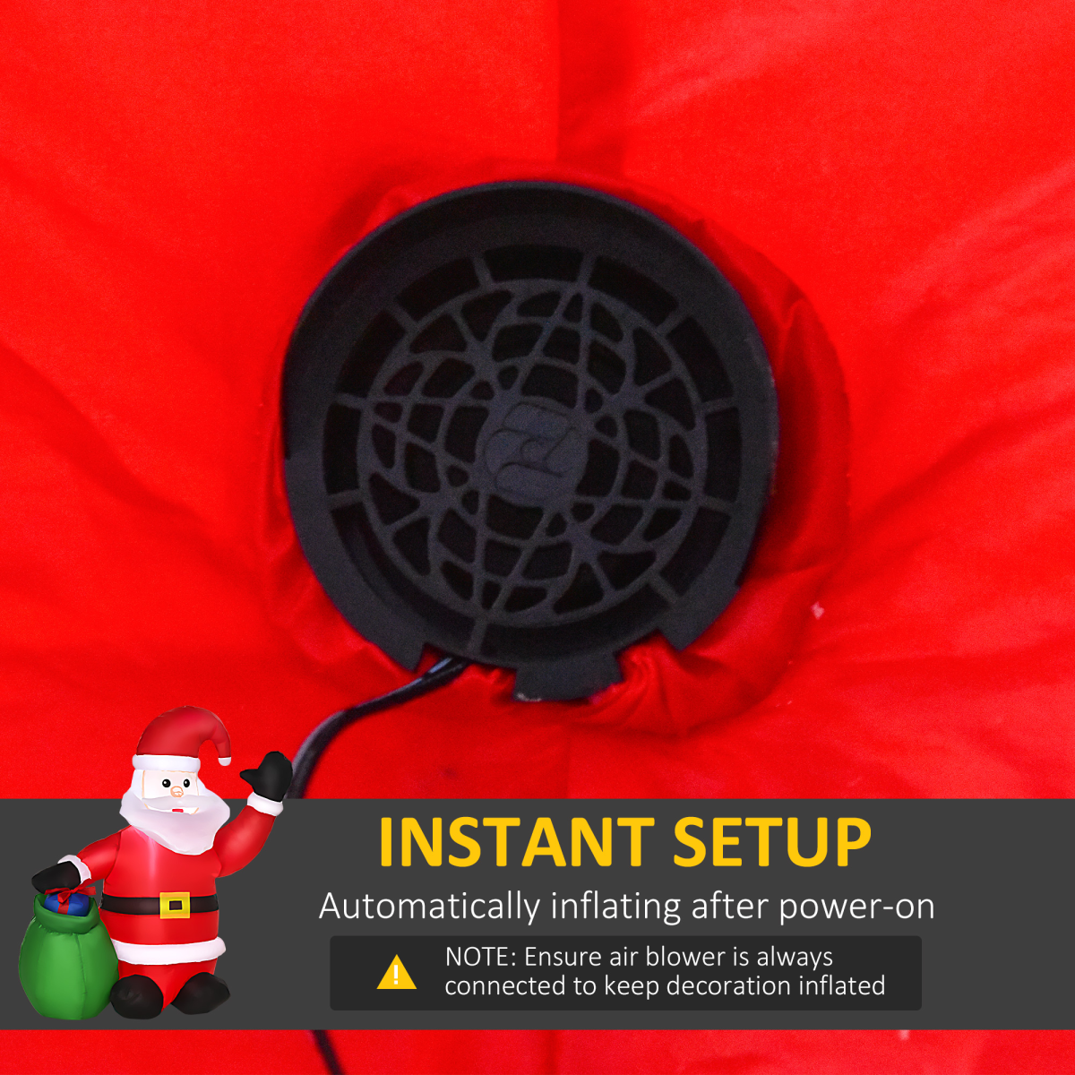 detailed view of Inflatable Blow up Christmas Santa Claus 4ft LED Yard Decoration