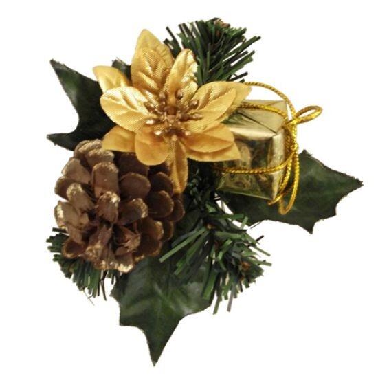 Gold Poinsettia Christmas Picks